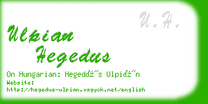 ulpian hegedus business card